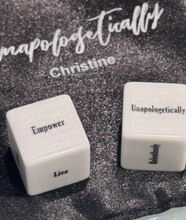 Load image into Gallery viewer, Live Unapologetically Inspirational Dice White Acrylic