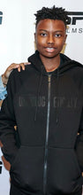 Load image into Gallery viewer, Black on Black Zip Up UNAPOLOGETICALLY C Money Hoodie
