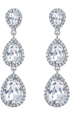 Load image into Gallery viewer, Crystal Teardrop Pear Shape 2.5 Inch Long Earrings
