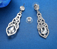 Load image into Gallery viewer, Alloy Teardrop Crystal Chandelier Dangle Earrings
