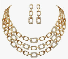 Load image into Gallery viewer, Gold Statement Necklace Costume Jewelry Set for collar Necklace and Earring Set
