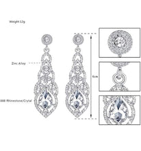 Load image into Gallery viewer, Alloy Teardrop Crystal Chandelier Dangle Earrings
