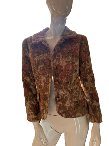 Tapestry and Victorian modern vibe boucle blazer women size 4