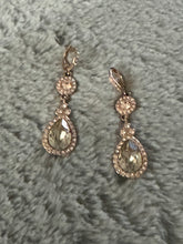 Load image into Gallery viewer, GIVENCHY Crystal Element Rose Gold Double Drop Earrings
