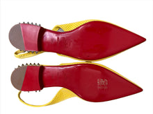 Load image into Gallery viewer, Christian Louboutin Yellow Suede Sling Back Flat Size 39.5 EUR
