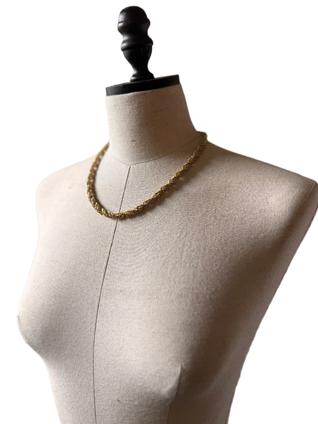 Vintage Gold Rope Chain Necklace Jewelry