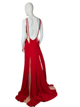 Load image into Gallery viewer, Red and Nude Sheer Low Back Gown size 4
