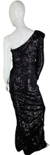 Load image into Gallery viewer, Black One Shoulder Sparkle Gown size 4
