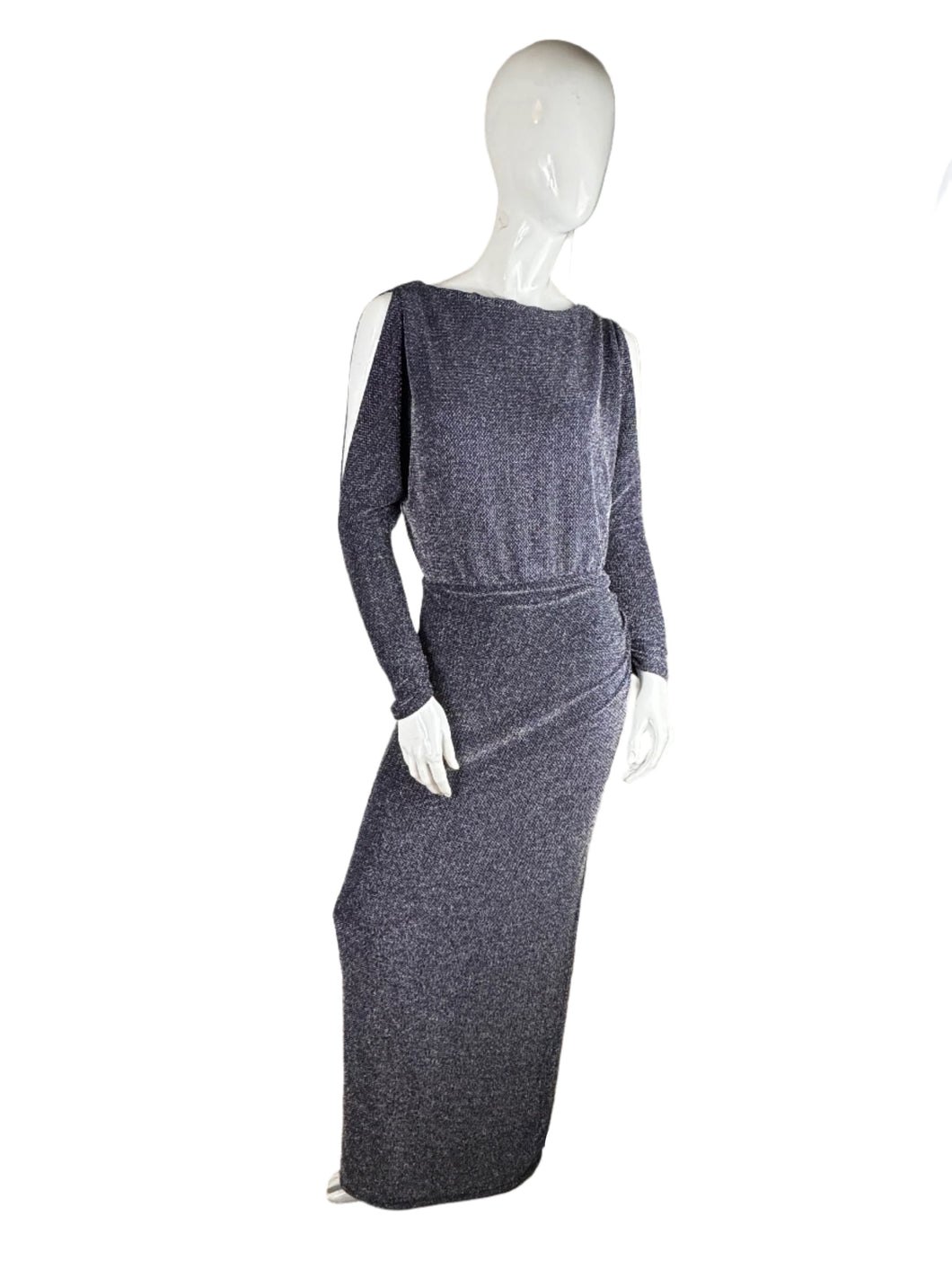 Sparkle Navy Ralph Lauren Cold Shoulder Gown size 4