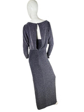 Load image into Gallery viewer, Sparkle Navy Ralph Lauren Cold Shoulder Gown size 4
