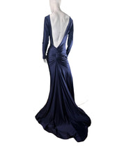 Load image into Gallery viewer, Navy Low Sexy Back Gown size 4
