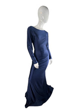 Load image into Gallery viewer, Navy Low Sexy Back Gown size 4
