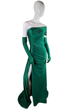 Load image into Gallery viewer, Green One Shoulder Gown with Matching Gloves size 4
