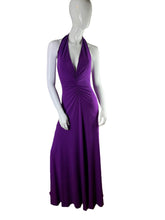 Load image into Gallery viewer, Purple Halter Neck Gown Size 4
