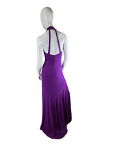 Load image into Gallery viewer, Purple Halter Neck Gown Size 4
