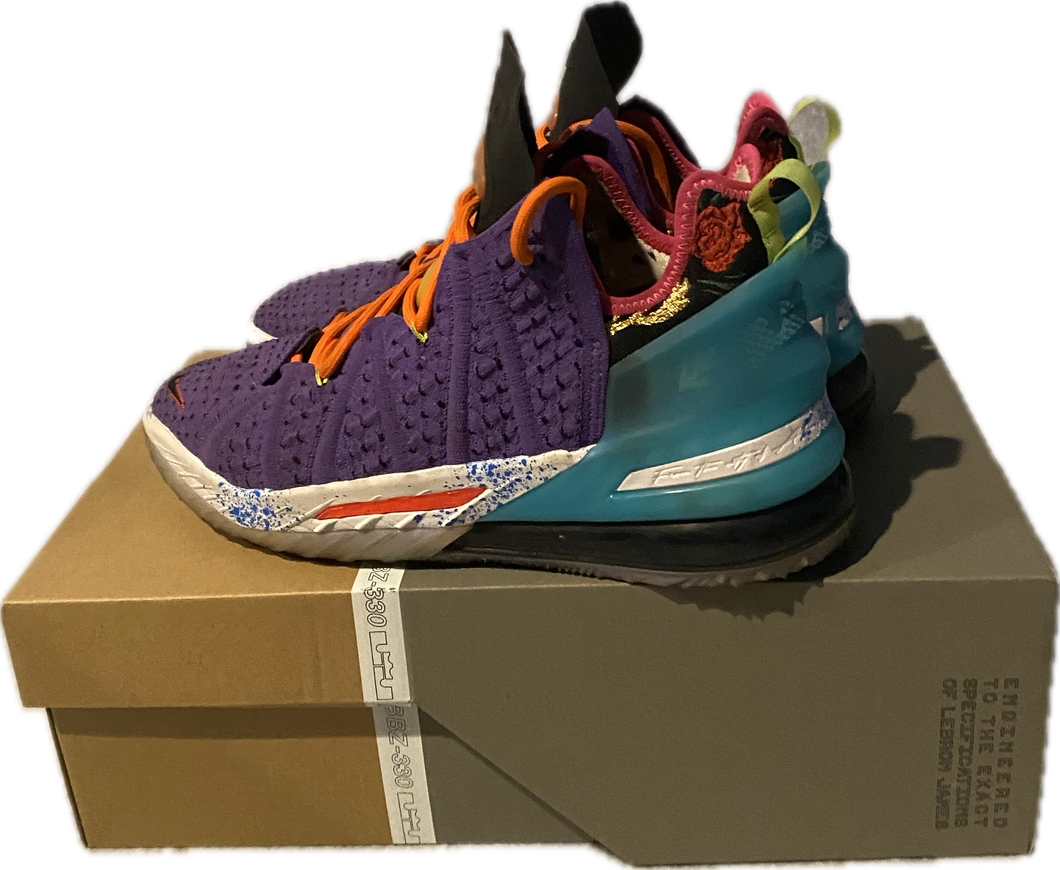 NIKE LeBron 18 'Best Of 10–18' US MENS SZ8 PURPLE - USED IN BOX