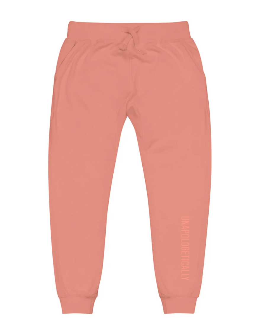 UNAPOLOGETICALLY Unisex Fleece Joggers Mauve on Mauve