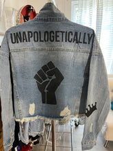 Load image into Gallery viewer, UNAPOLOGETICALLY Commissioned Hand Painted Denim
