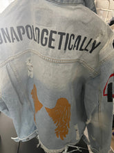Load image into Gallery viewer, Commissioned Hand Painted Denim Unapologetically
