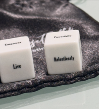 Load image into Gallery viewer, Live Unapologetically Inspirational Dice White Acrylic

