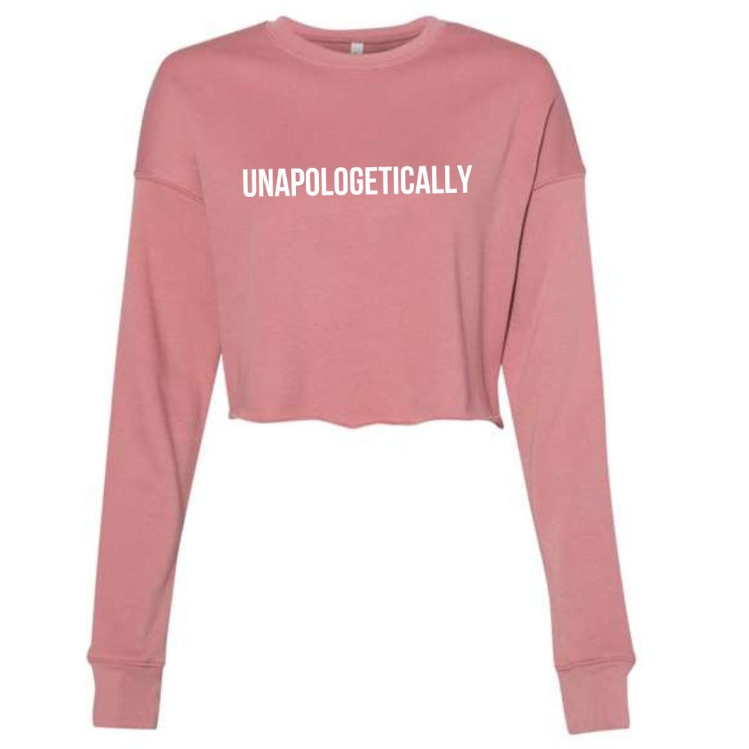 Unapologetically Crop Mid Length Sweatshirt - Mauve